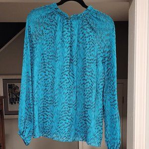 Lilly Caline Teal Long Sleeve Blouse